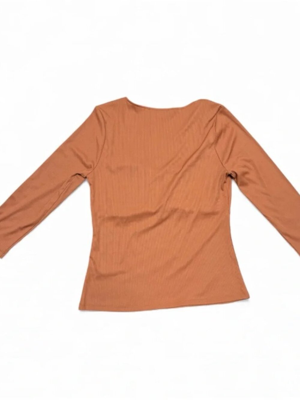 Boston Proper Terracotta Ribbed Bust Top Fall Color Basic Everyday Stretch Earth - Picture 6 of 6